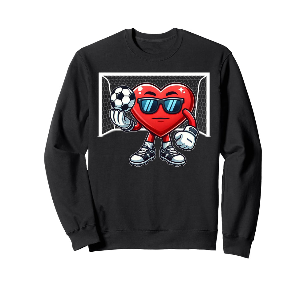 Valentines Day Soccer Heart Sweatshirt - Unique Graphic for Adults