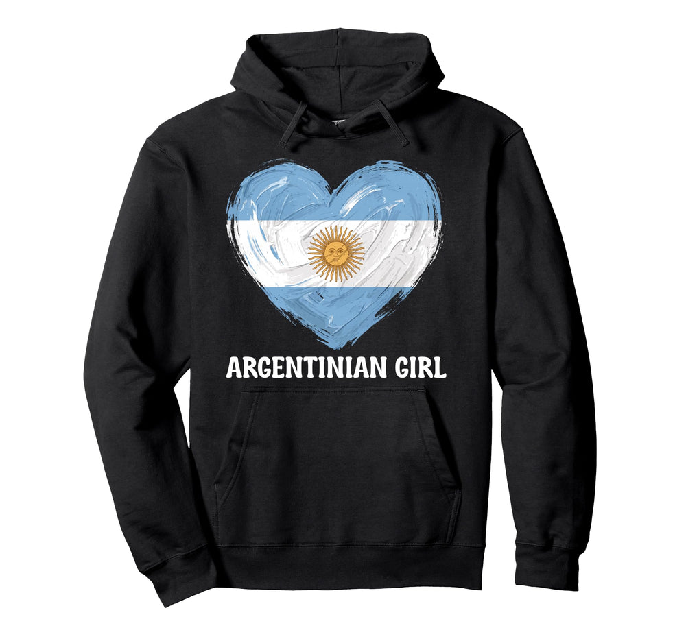 Argentinian Flag Heart Soccer Hoodie - Casual Everyday Wear Unisex