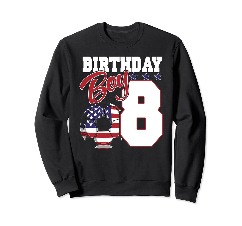 8Th Birthday Party Patriotic American Sweatshirt - Minimalist Print Unisex