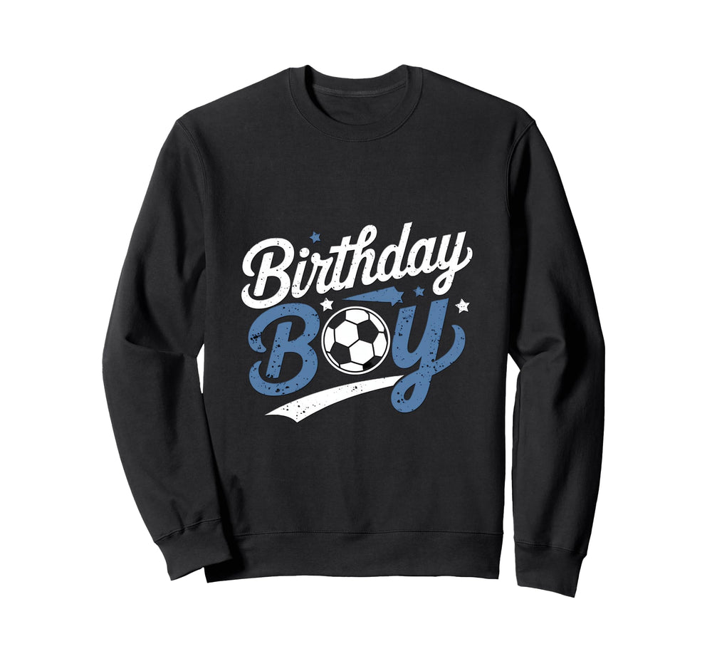 Birthday Soccer Stars Fun Celebration Sweatshirt - Minimalist Print Unisex