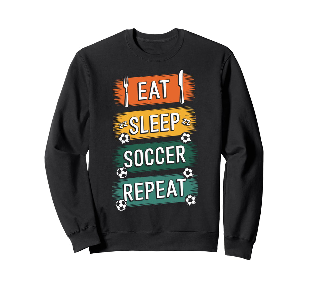 Eat Sleep Soccer Repeat Athlete Sweatshirt - Minimalist Print Unisex