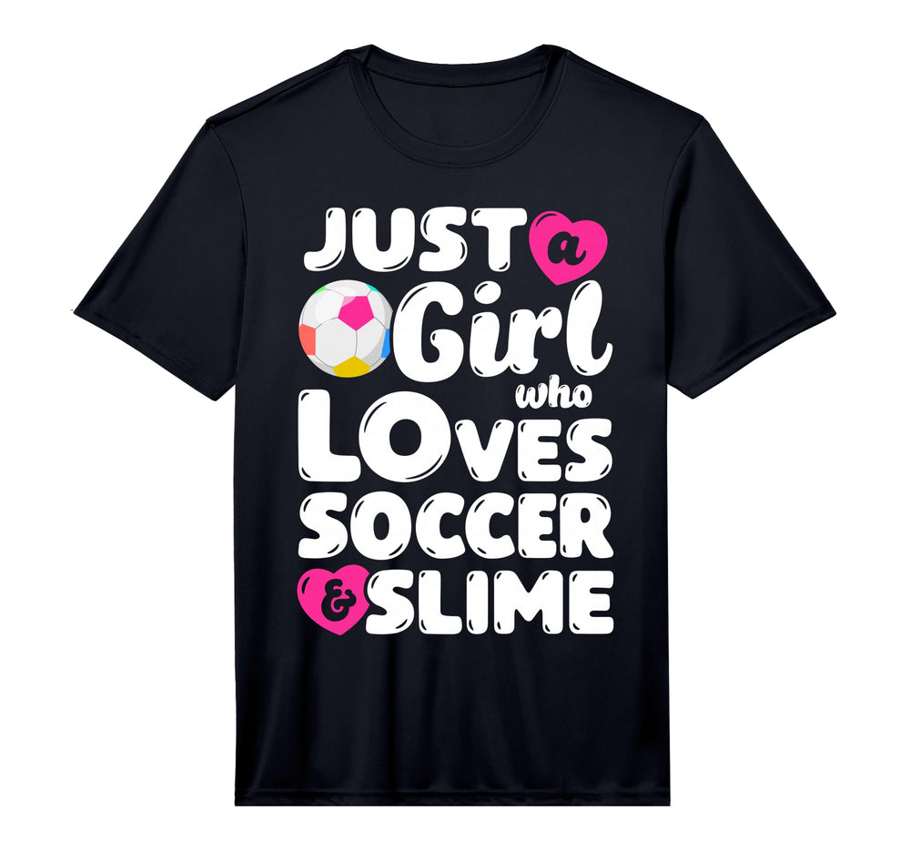 Just Who Loves Soccer And Slime T-Shirt - Minimalist Print for Adults