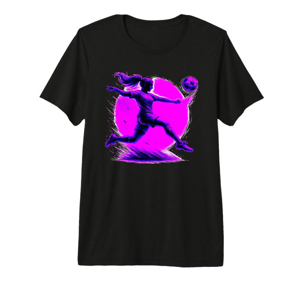 Soccer Player Powerful Kick Athletic T-Shirt - Trendy Graphic Men Women