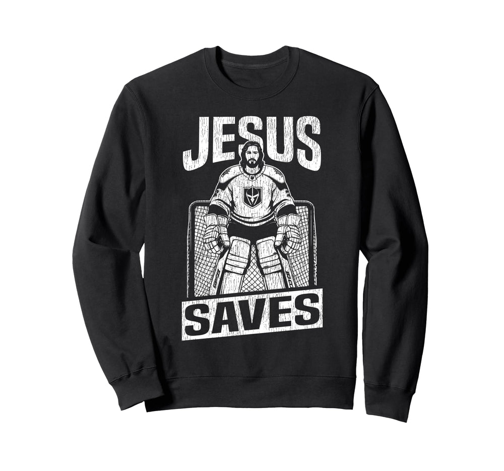 Ice Hockey Goalie Goalkeeper Jesus Sweatshirt - Aesthetic Graphic Unisex
