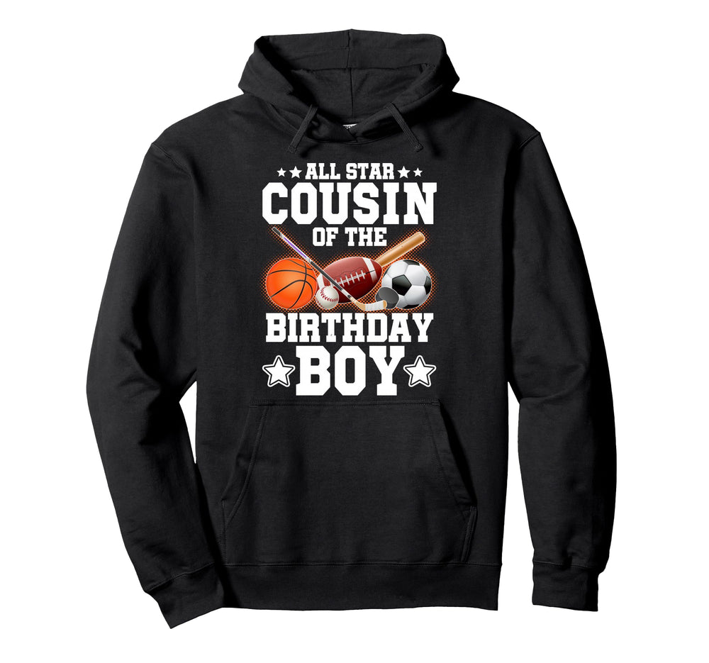 All Star Cousin Birthday Basketball Hoodie - Fun Novelty Design for Adults