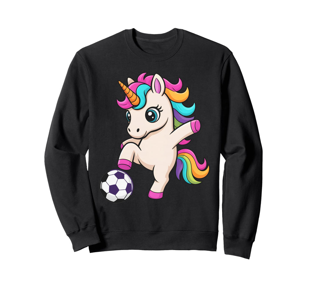 Funny Soccer Unicorn Just Who Loves Sweatshirt - Trendy Graphic for Adults