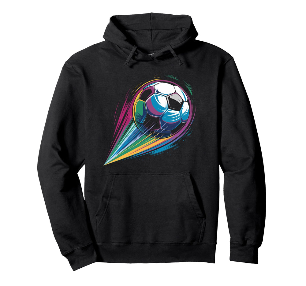 Colorful Soccer Silhouette Soccer Player Hoodie - Unique Graphic Unisex