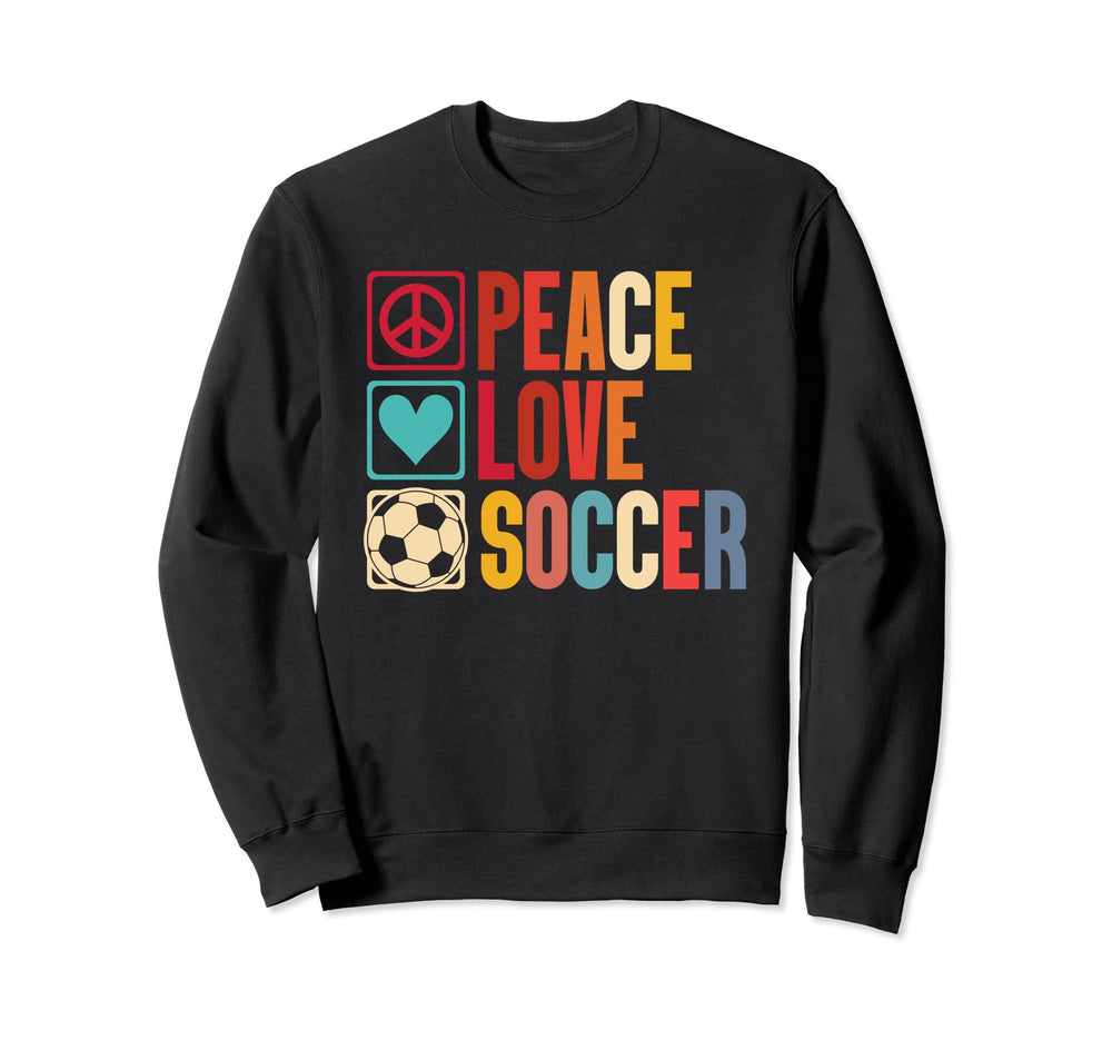 Soccer Enthusiasts Peace Love Fans Hoodie - Casual Everyday Wear for Adults
