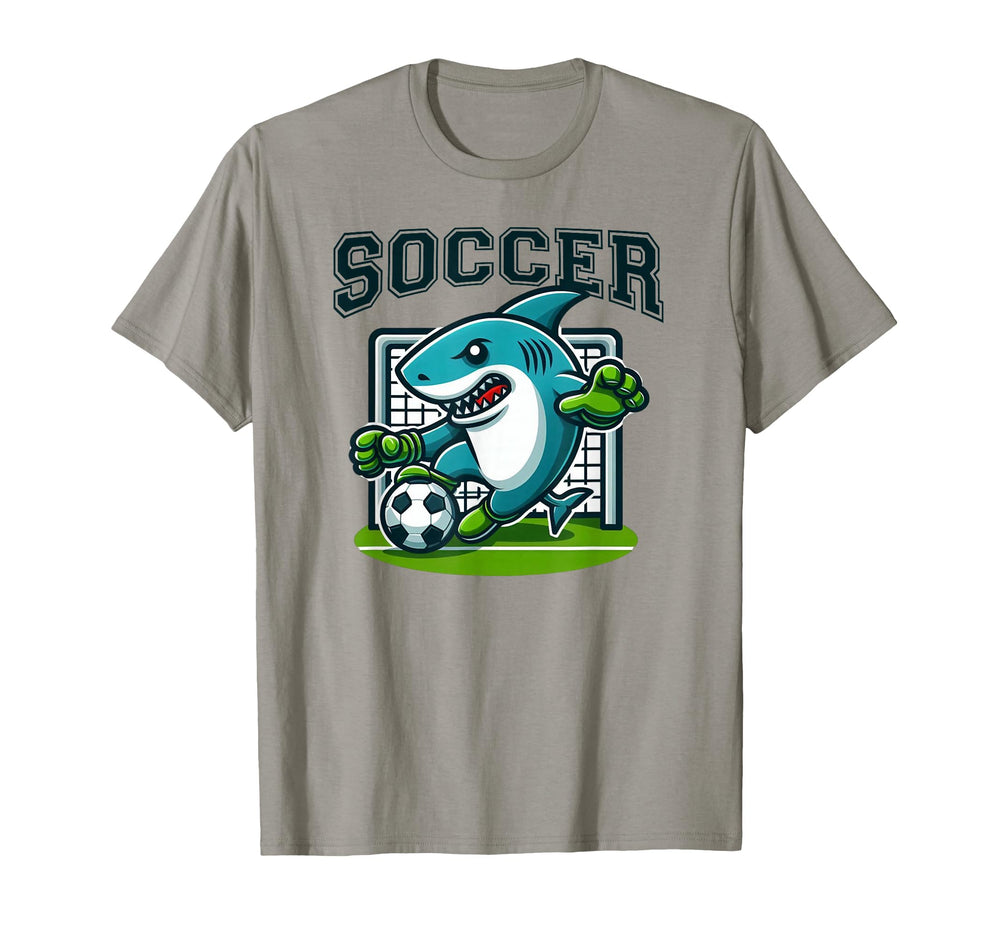 Soccer Shark Playing Soccer T-Shirt - Fun Novelty Design Unisex