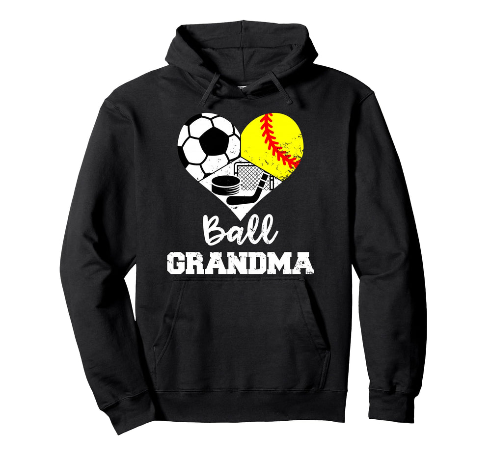Ball Grandma Heart Funny Soccer Hoodie - Trendy Graphic for Adults