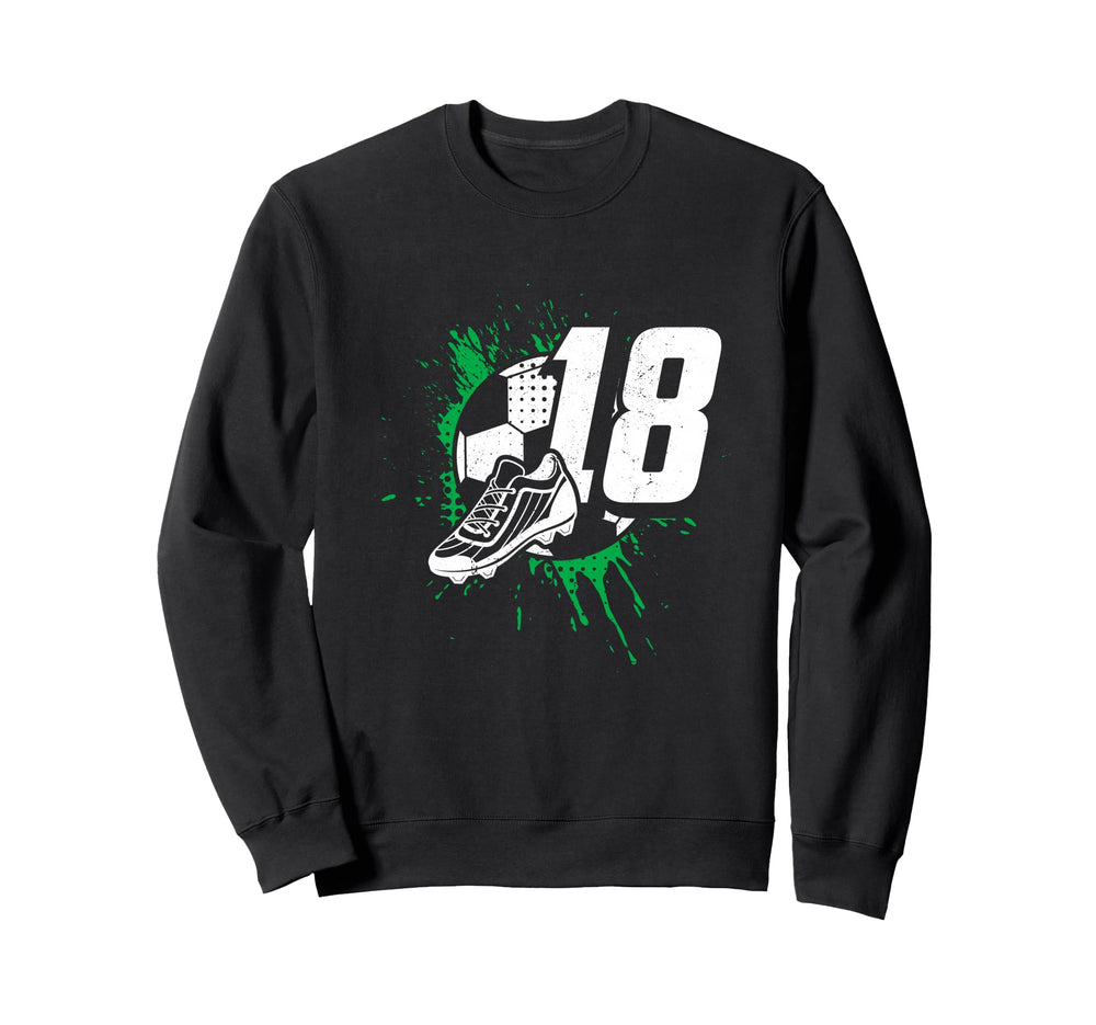 18Th Birthday Soccer Player Sweatshirt - Minimalist Print for Adults