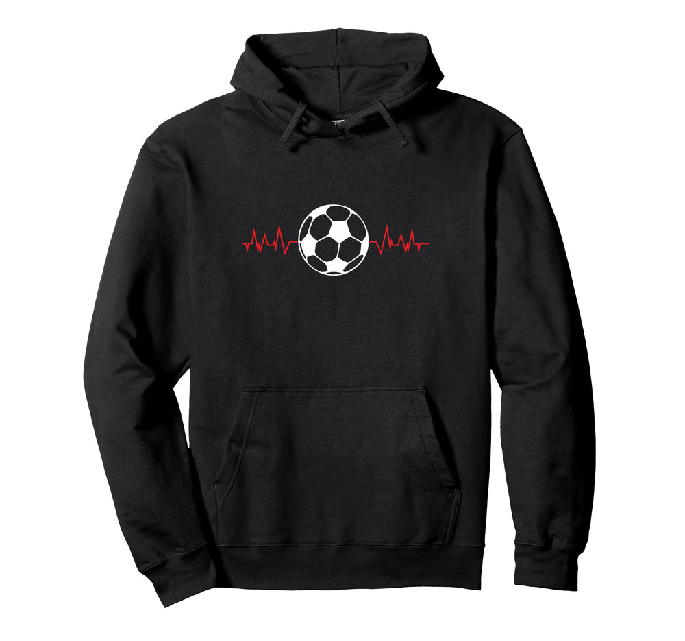 Soccer Ball Heartbeat Players Hoodie - Graphic Print Unisex