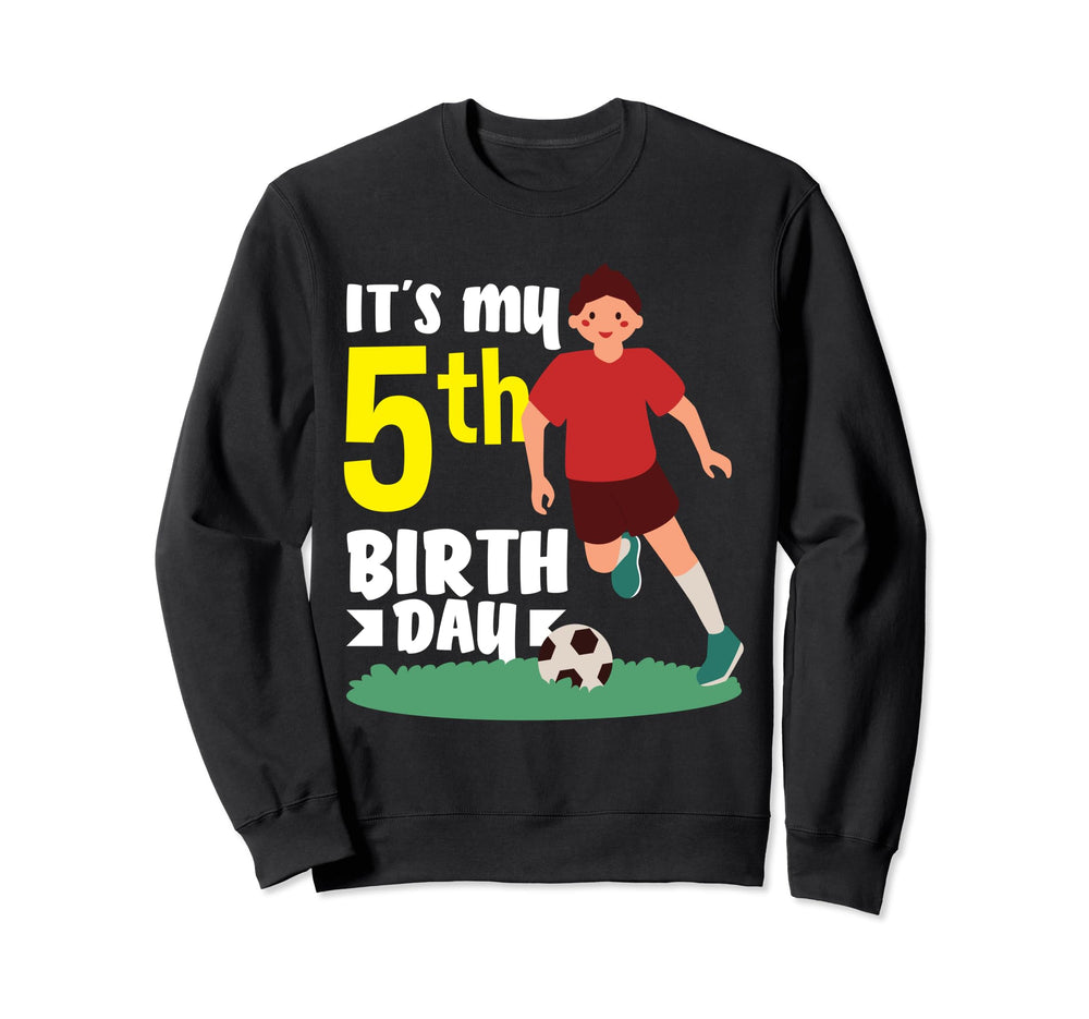 5Th Birthday 5 Years Soccer Football Sweatshirt - Minimalist Print Unisex