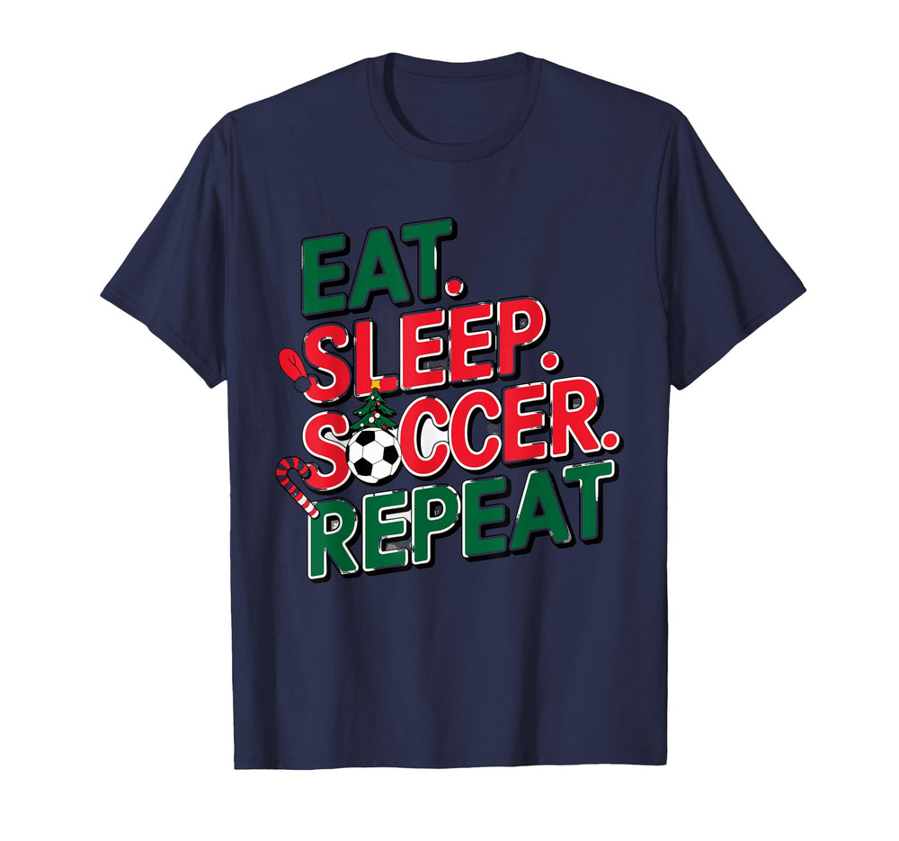 Eat Sleep Soccer Repeat Soccer T-Shirt - Aesthetic Graphic for Adults