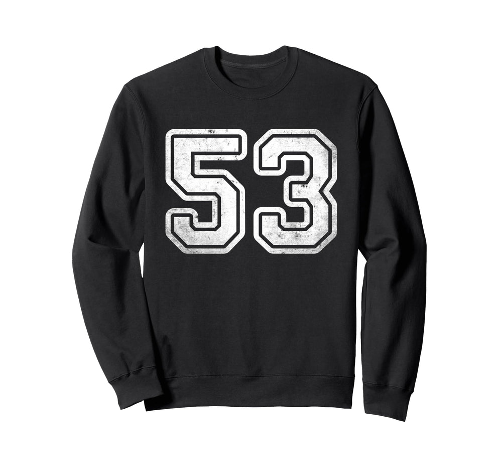 Sports Team Number 53 Sweatshirt - Fun Novelty Design Men Women