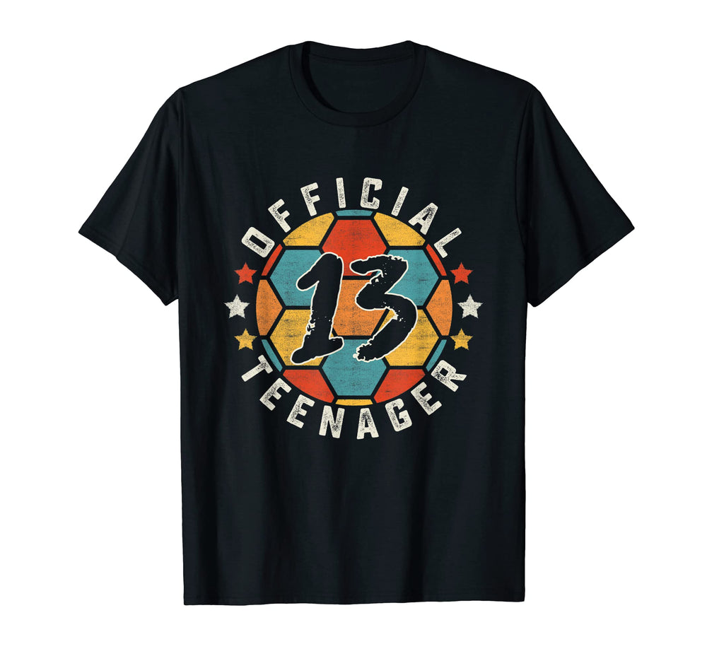 Teenager 13Th Birthday Soccer Player T-Shirt - Custom Art Print for Adults