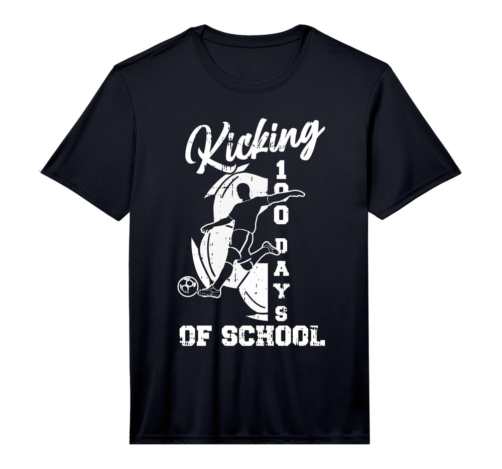 Mens 100 Days School Soccer Player T-Shirt - Fun Novelty Design for Adults
