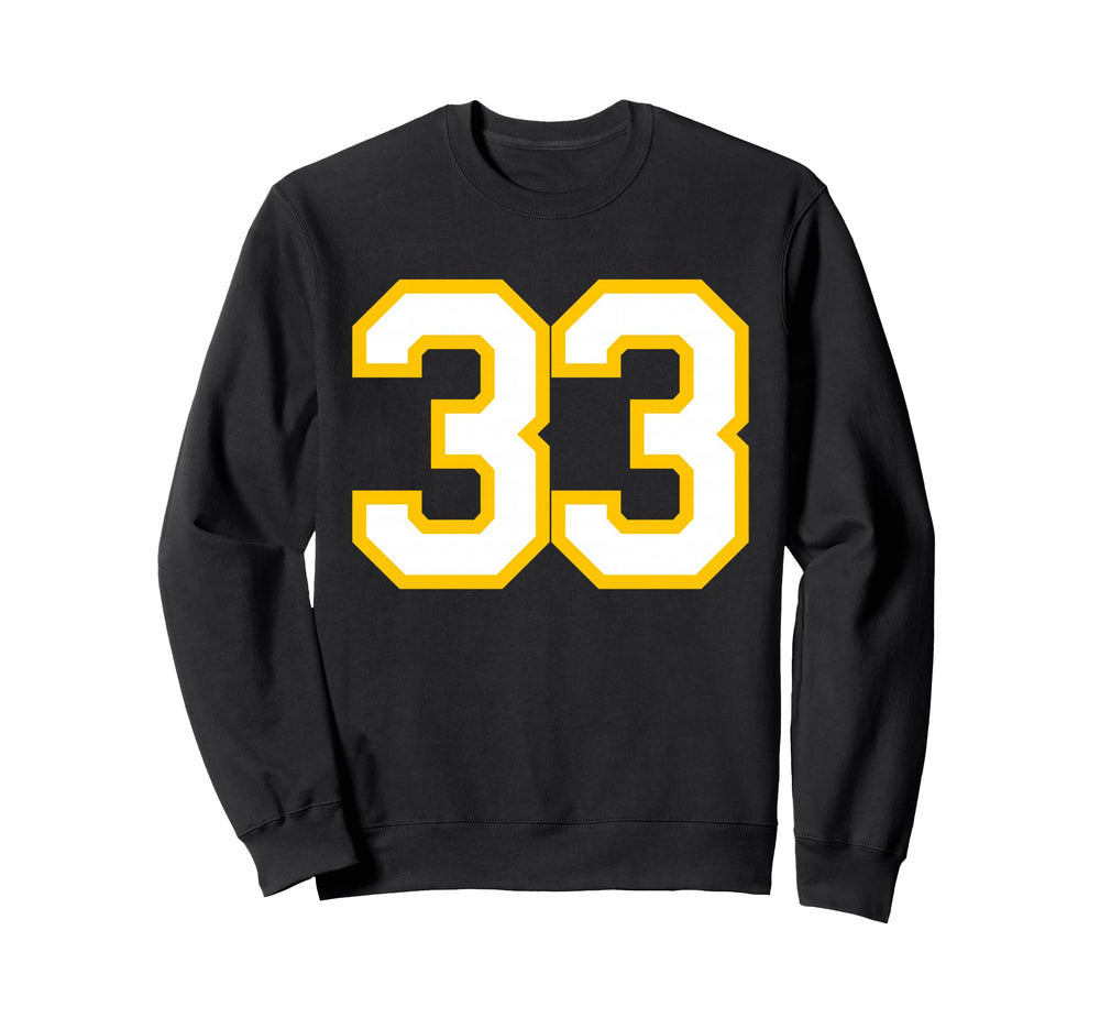 Yellow White Sports Team Number Sweatshirt - Aesthetic Graphic for Adults