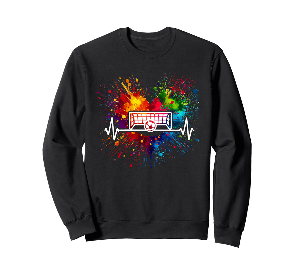 Soccer Heartbeat Colorful Sweatshirt - Casual Everyday Wear Men Women
