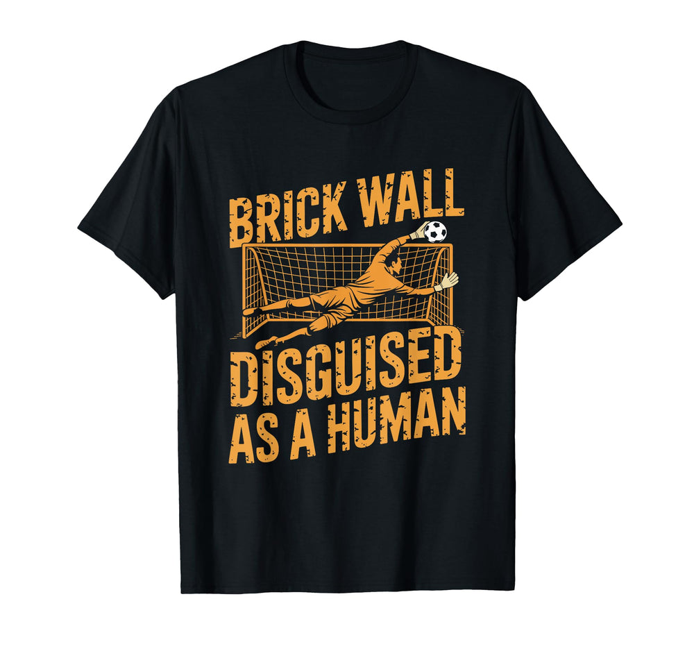 Coach Soccer Player Brick Wall T-Shirt - Novelty Apparel for Adults