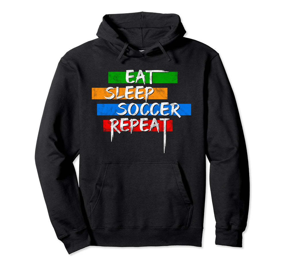 Eat Sleep Soccer Repeat Player Goalie Hoodie - Graphic Print Unisex