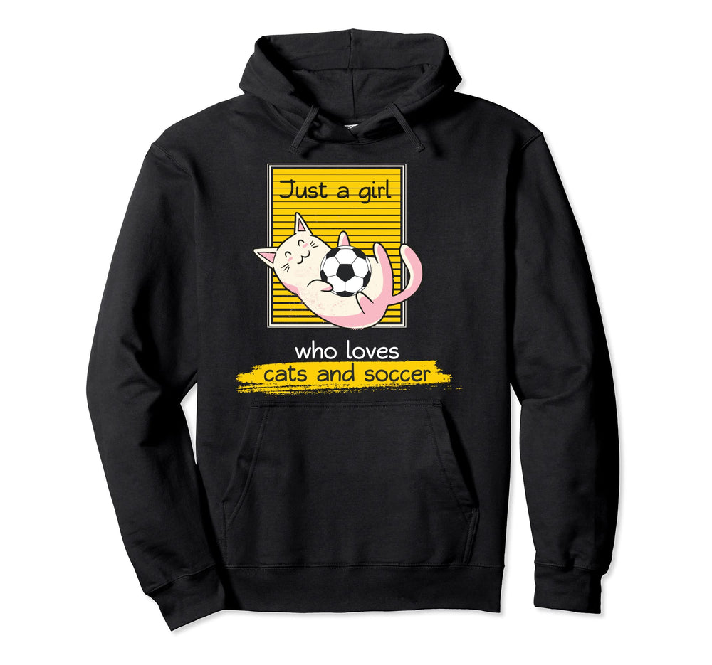 Just Who Loves Cats And Soccer Goalkeeper Hoodie - Unique Graphic Unisex