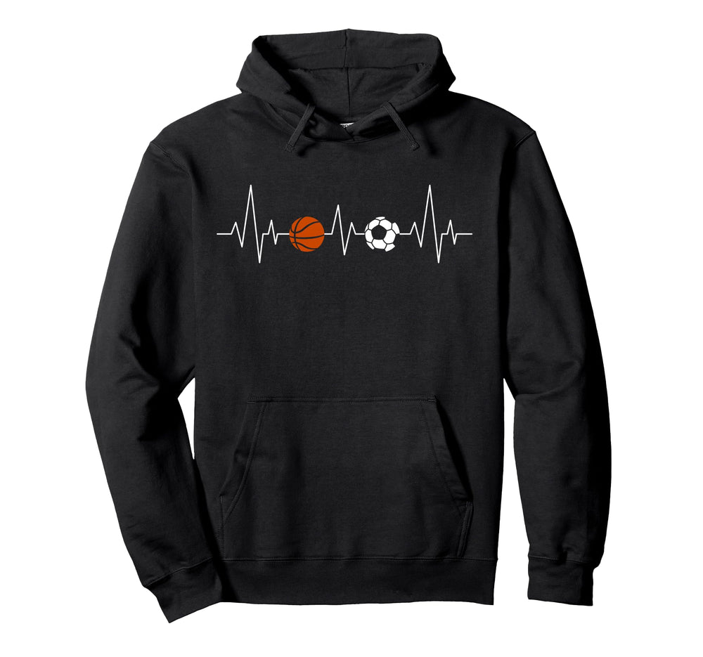 Soccer Basketball Heartbeat Funny Sport Hoodie - Custom Art Print Unisex