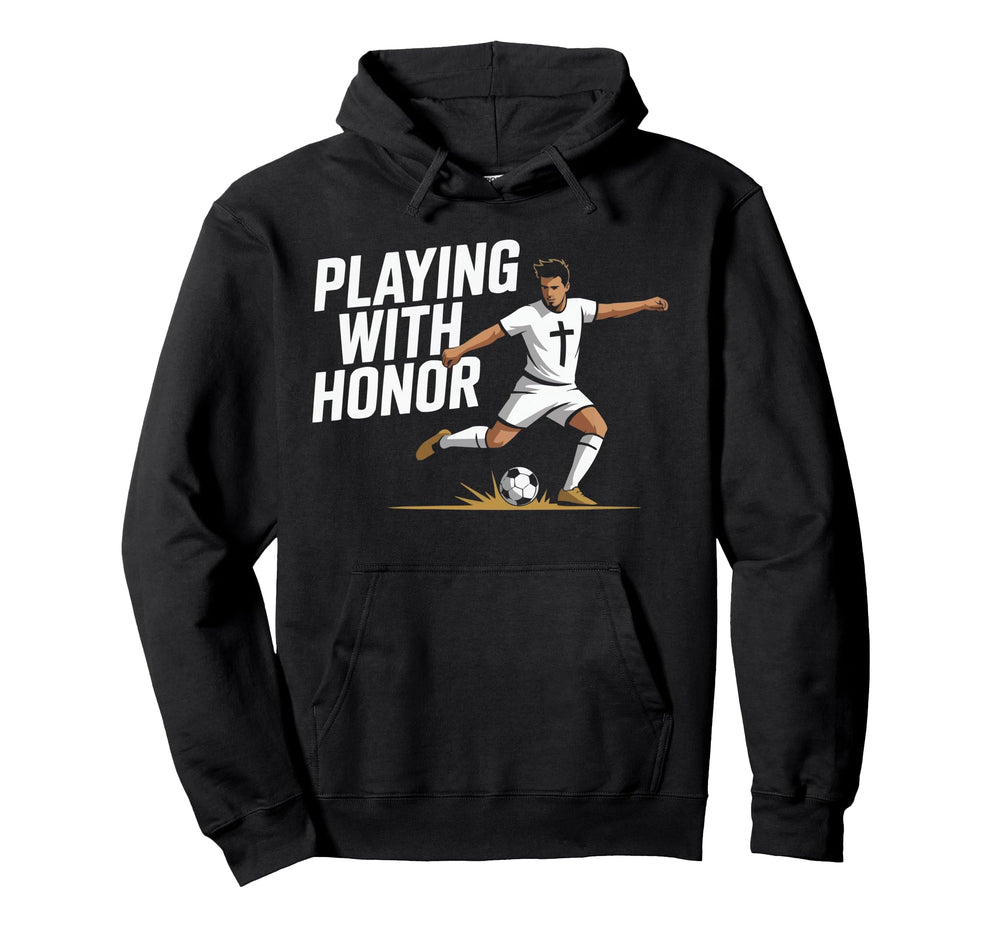 Christian Soccer Player Religious Bible Hoodie - Graphic Print Unisex