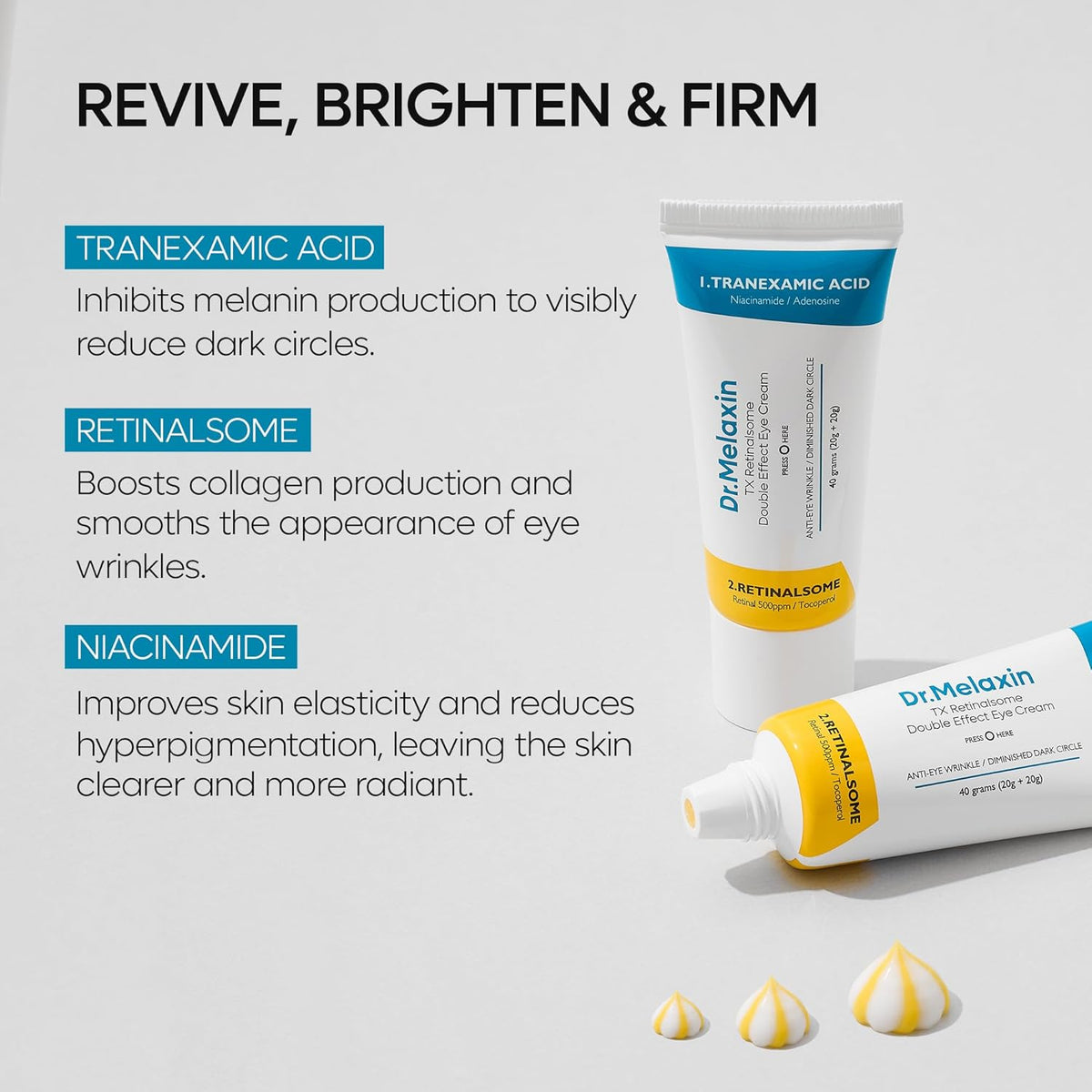 Dr. Melaxin TX Retinalsome Double Effect Eye Cream - Snipetell