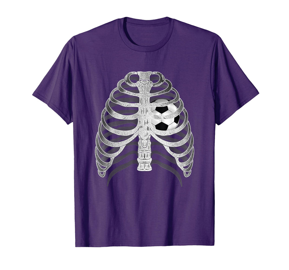 Skeleton X Ray Ribcage Soccer Ball T-Shirt - Graphic Print for Adults