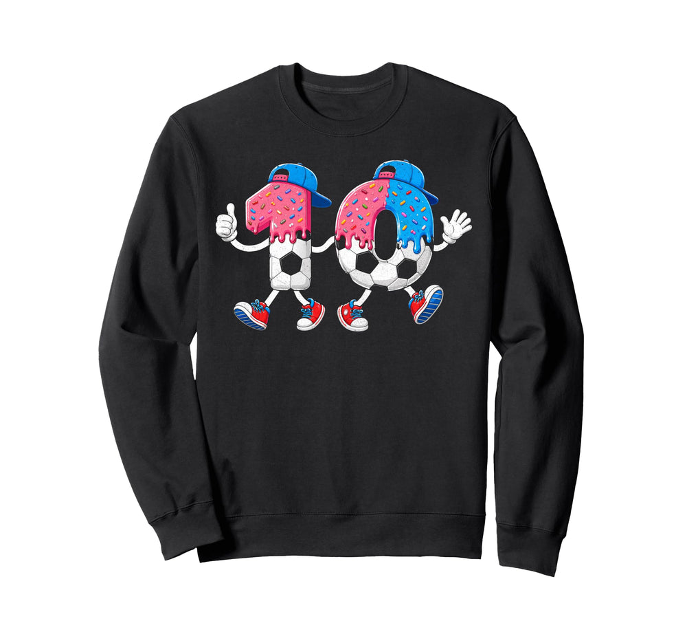 Soccer 10Th Birthday 10 Years Old Sweatshirt - Aesthetic Graphic Men Women