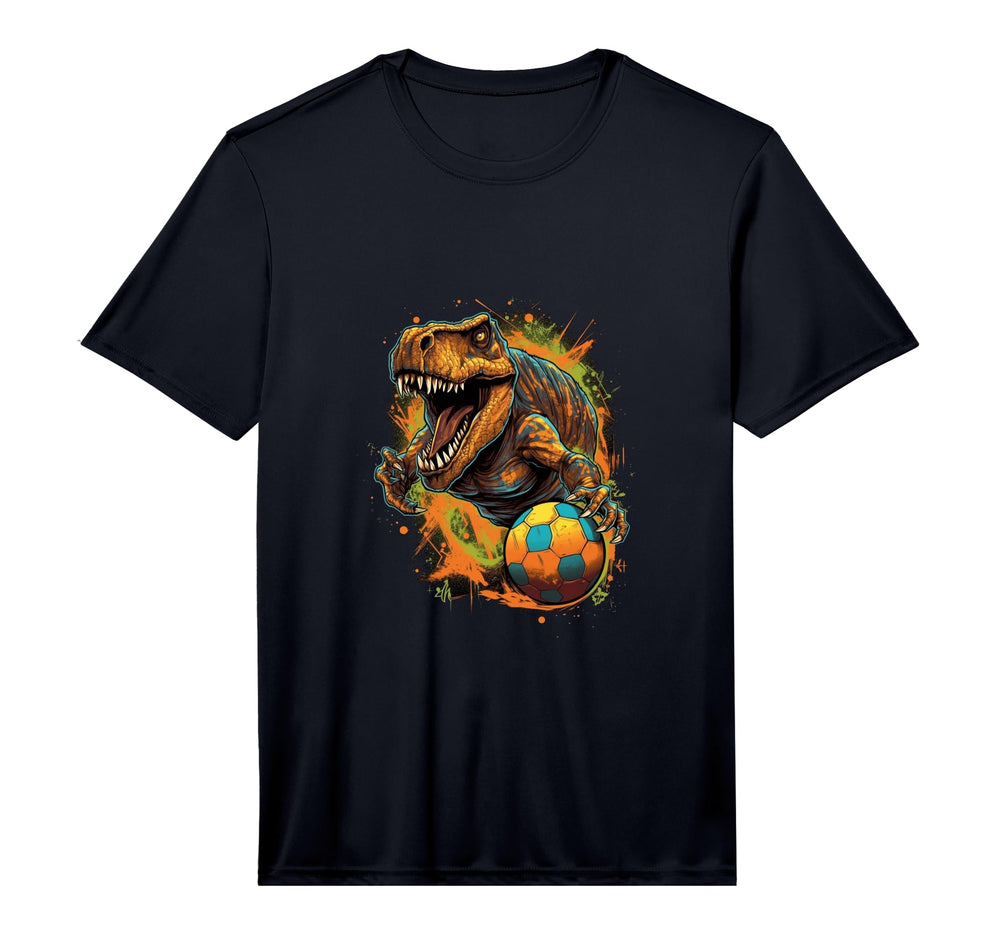 T Rex Playing Soccer Funny Dinosaur T-Shirt - Streetwear Style for Adults