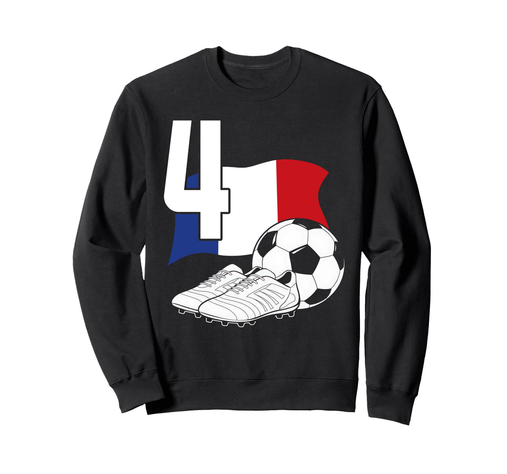 4 Soccer Birthday Gift Soccer Fan Sweatshirt - Aesthetic Graphic Unisex