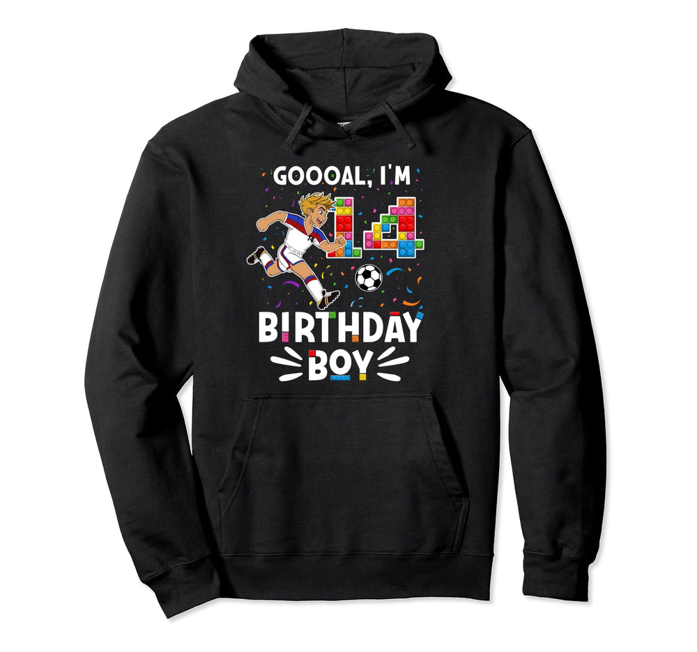Goooal Im 14 I Building Blocks I 14Th Hoodie - Graphic Print Men Women
