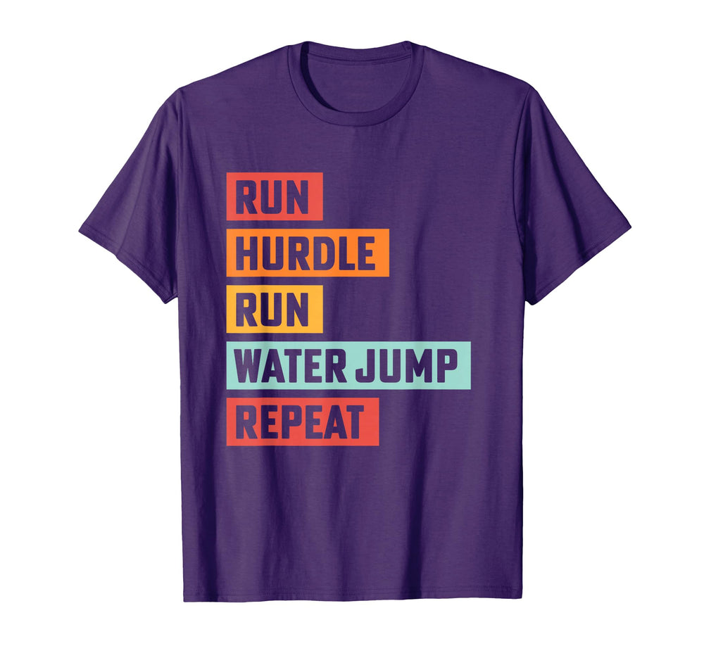 Steeplechase Track Run Hurdle T-Shirt - Fun Novelty Design for Adults