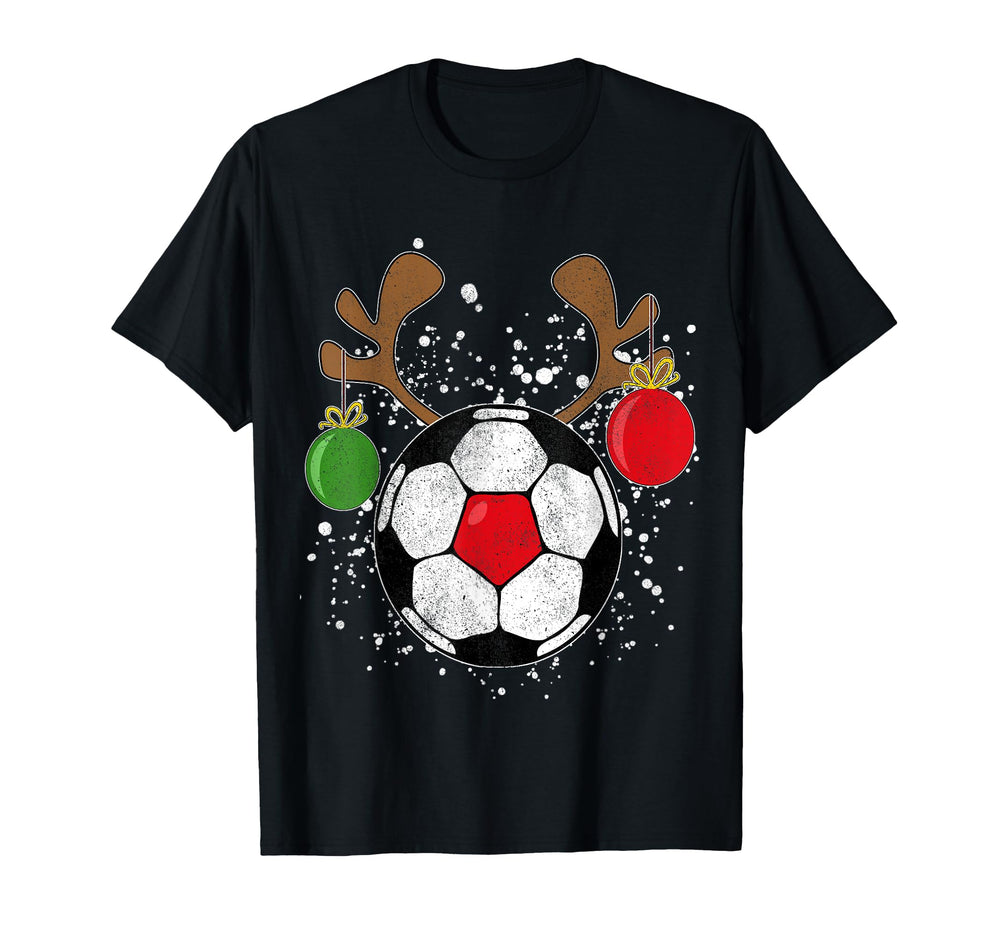Funny Reindeer Soccer Rednose Pajama T-Shirt - Novelty Apparel for Adults