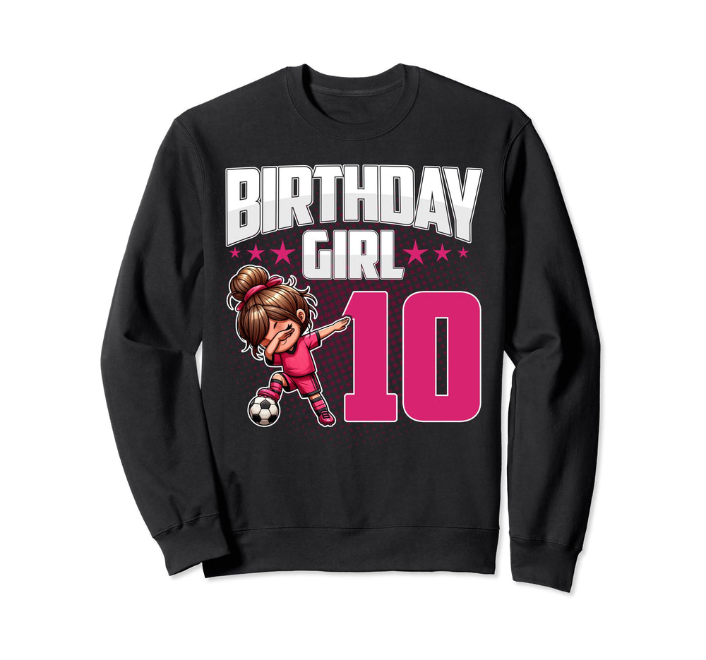 10Th Birthday Soccer Dabbing 10 Sweatshirt - Aesthetic Graphic for Adults