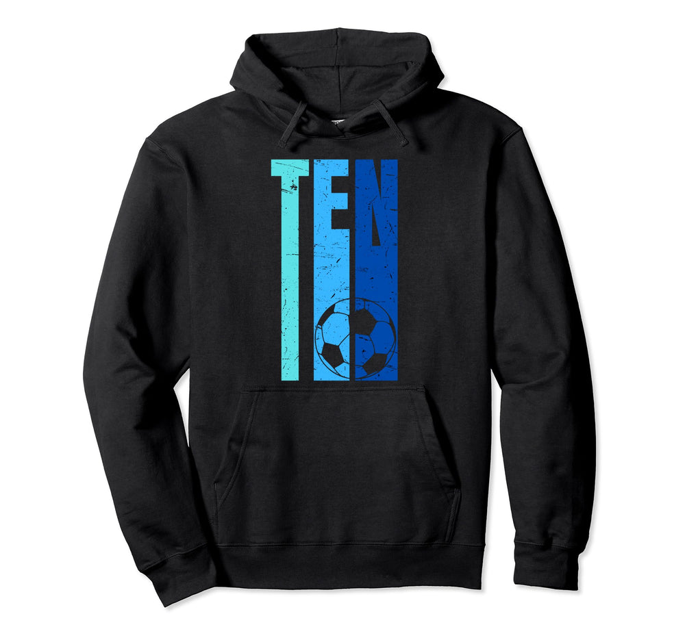 Soccer 10Th Birthday 10 Years Old Soccer Hoodie - Custom Art Print Unisex