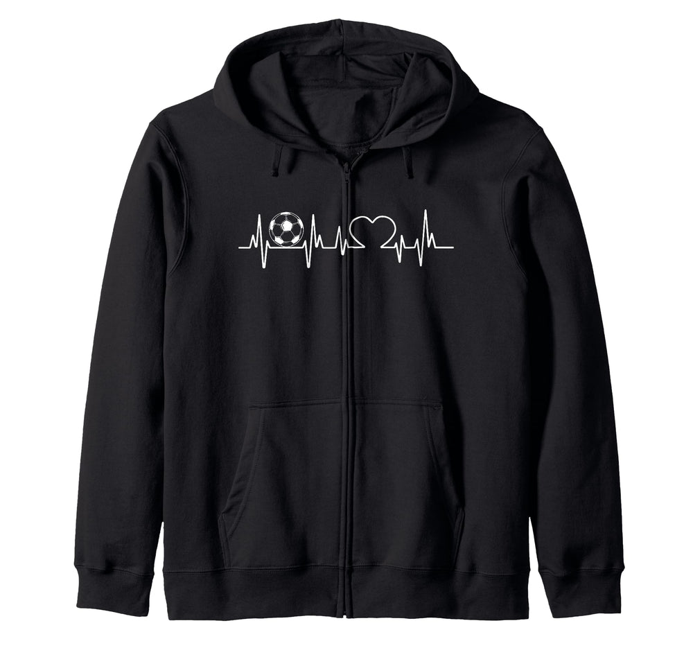 Soccer Heart Beat Pulse Play Sports Team Hoodie - Graphic Print Men Women