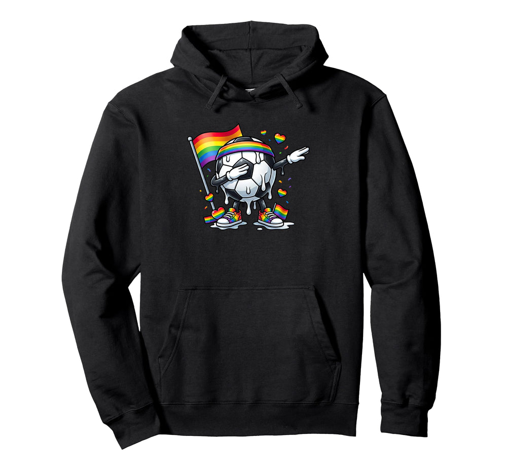 Funny Drip Soccer Lgbt Rainbow Hoodie - Aesthetic Graphic for Adults