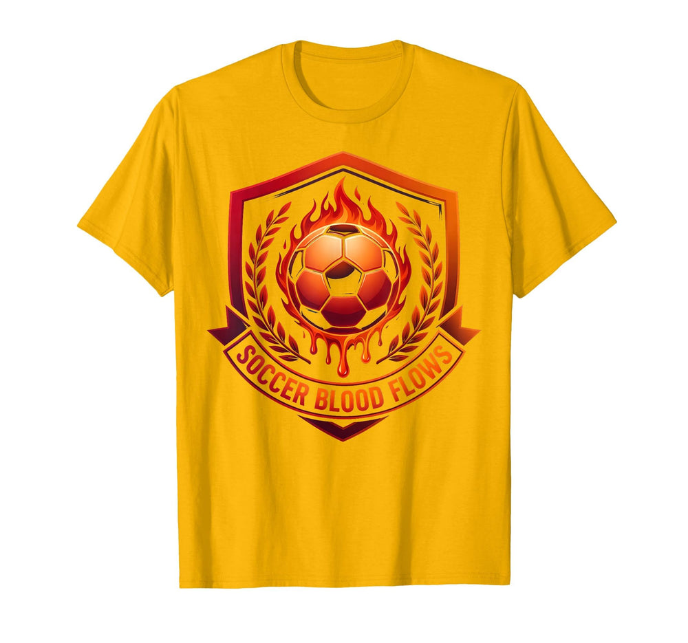 Soccer Blood Flows Passionate T-Shirt - Aesthetic Graphic for Adults