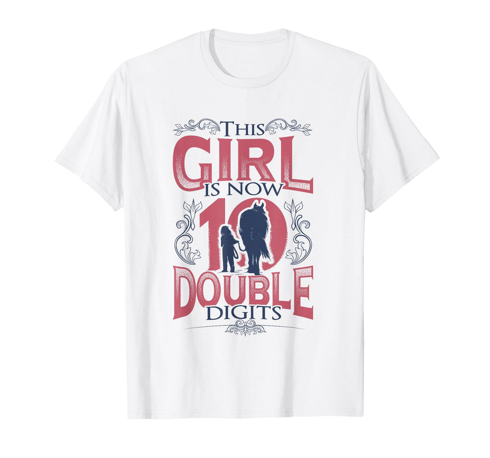 Horse Birthday 10Th Birthday T-Shirt - Graphic Print Unisex