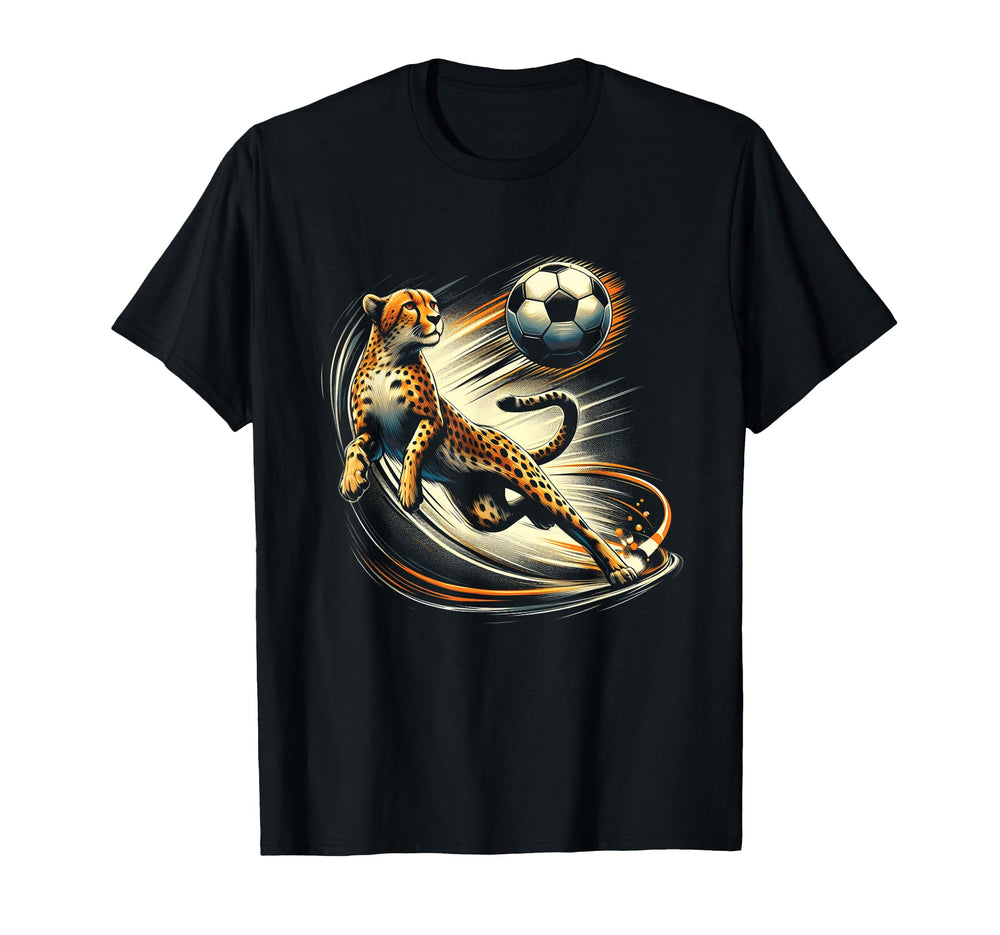 Cheetah Power Soccer Fast Moves And T-Shirt - Minimalist Print Men Women