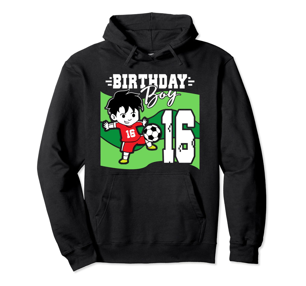 Soccer Birthday Party 16 Year Old Hoodie - Aesthetic Graphic Men Women