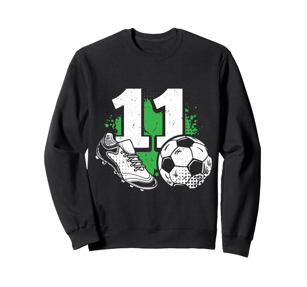 11Th Birthday Soccer Player Sweatshirt - Minimalist Print Men Women