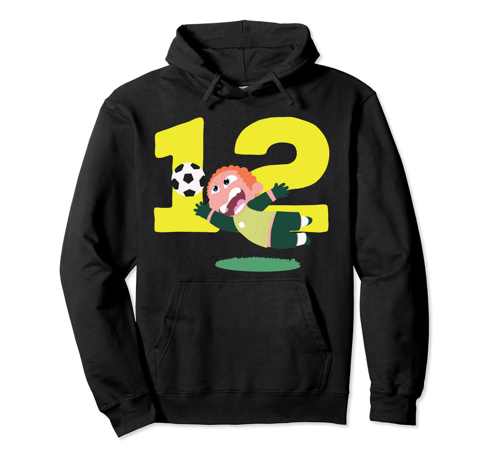 12Th Birthday 12 Years Soccer Football Hoodie - Minimalist Print Men Women