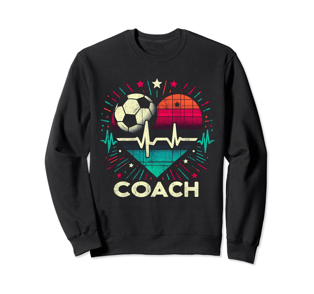 Soccer Coach Training Heart Beat Sweatshirt - Trendy Graphic Men Women
