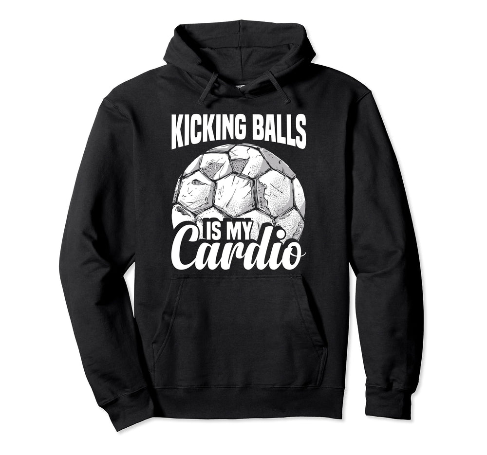 Soccer Player Kicking Balls Soccer Hoodie - Graphic Print for Adults