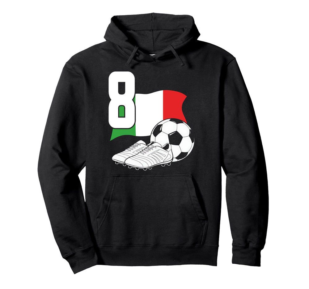 8 Soccer Birthday Gift Soccer Fan Hoodie - Minimalist Print for Adults