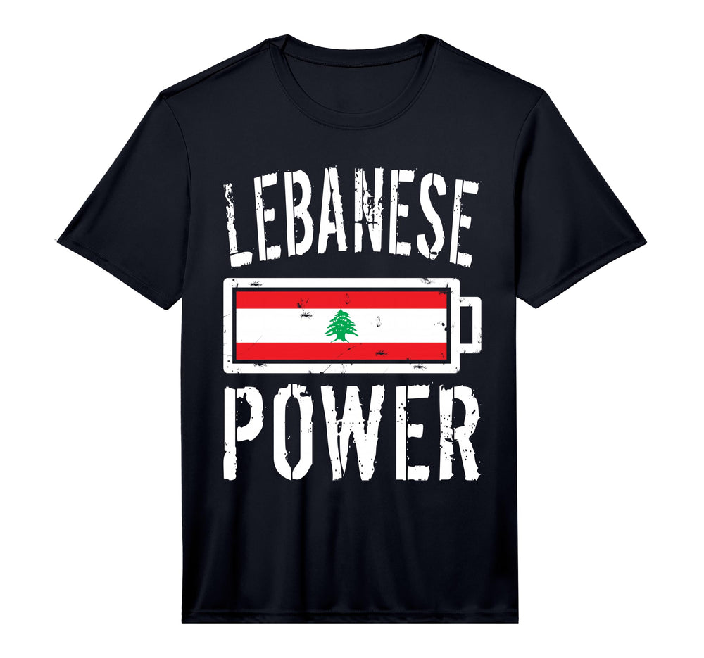 Lebanon Flag Lebanese Power Battery T-Shirt - Minimalist Print Men Women